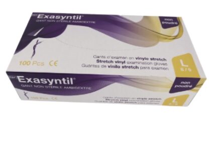 GANTS L/8-9 VINYLE NON POUDRE X100      447105        EXASYNTIL