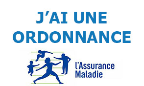 cliquez ici si vous avez une ordonnance - logo de l assurance maladie