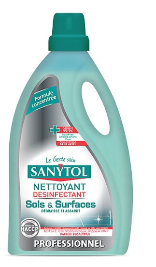 SANYTOL NETTOYANT DESINFECTANT SOL ET SURFACE 5L