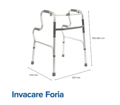 DEAMBULATEUR PLIANT AVEC AIDE AU RELEVAGE FORIA réglables en hauteur de 790 à 920 mm P421B