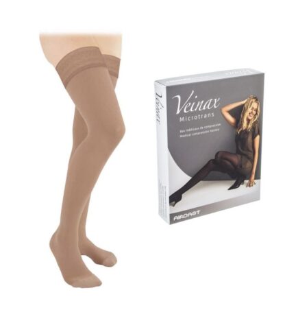 BAS CUISSE CL2 MICROTRANS classe 2 beige orthopédie S/T1 N- 828R-BG1 VEINAX @