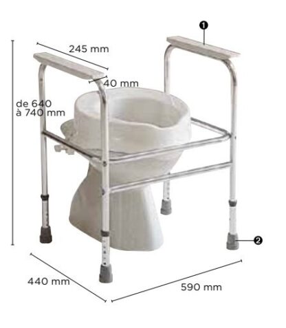 CADRE TOILETTE/ACCOUDOIR APPUI DE TOILETTE ADEO   C407A